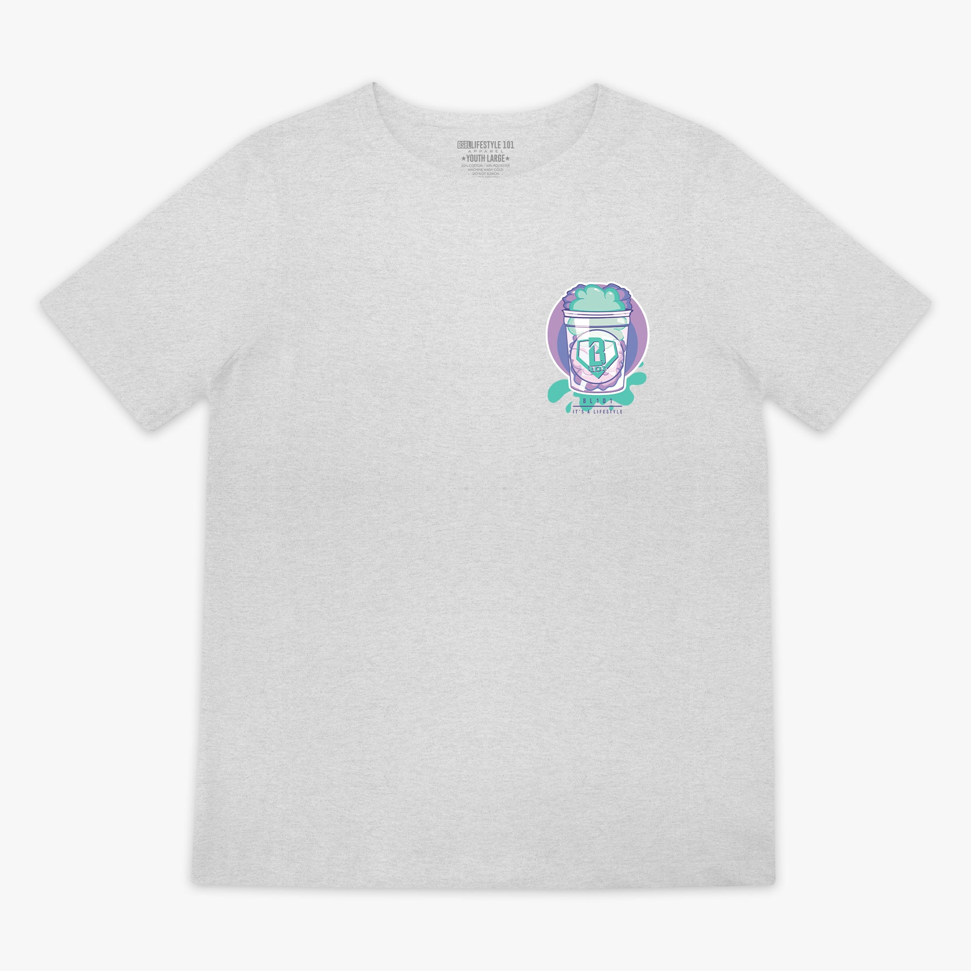 Sweet Spot Galaxy Grape youth graphic tee — front view