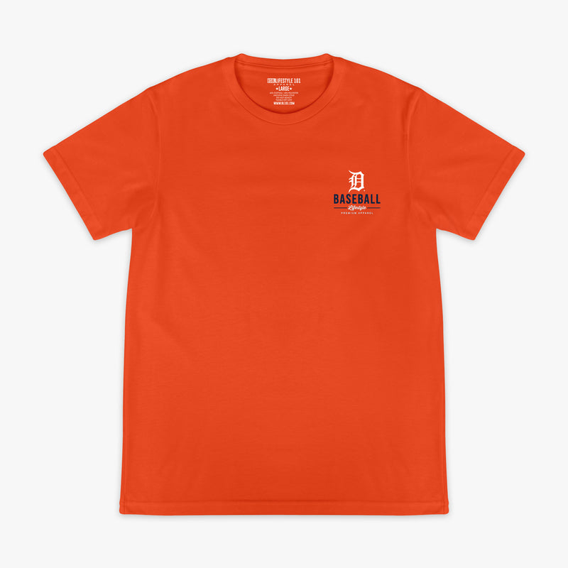 Orange graphic tee with "Detroit Tigers Ice Cream Cap" design - front view