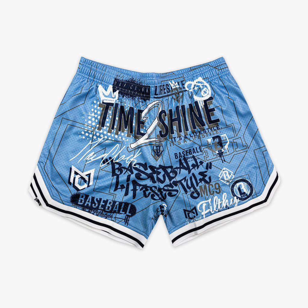 Time 2 Shine Icons Youth Court Shorts - Blue