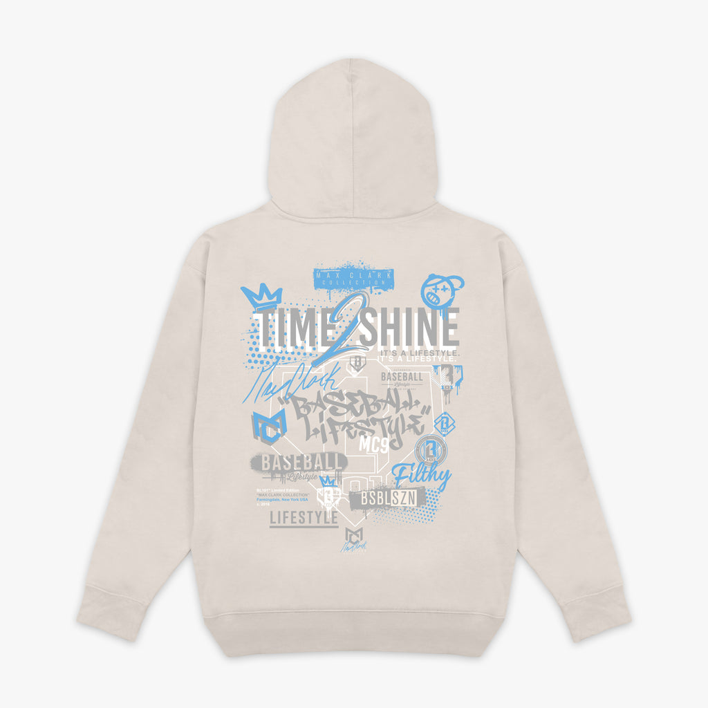 Yellow Time 2 Shine Icons Bone hoodie — back view