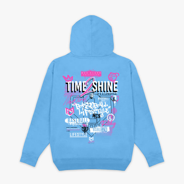 Time 2 Shine Icons Youth Hoodie - Cotton Candy Blue – Baseball