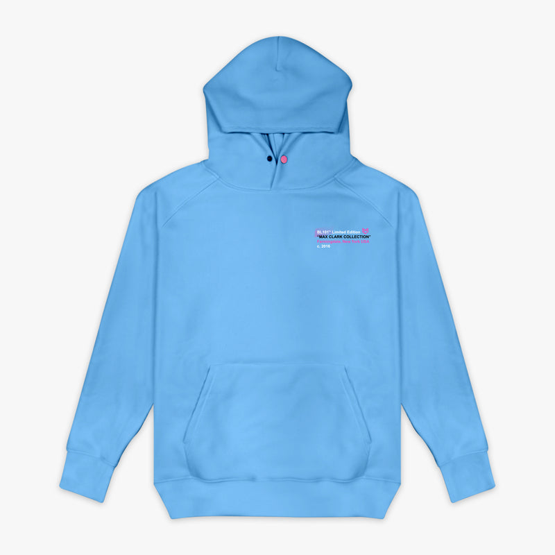 Blue Time 2 Shine Icons Cotton Candy Blue youth hoodie — front view