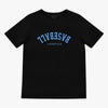 Upside Down Baseball Youth Tee - Black/Light Blue