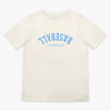 Upside Down Baseball Youth Tee - Cream/Light Blue