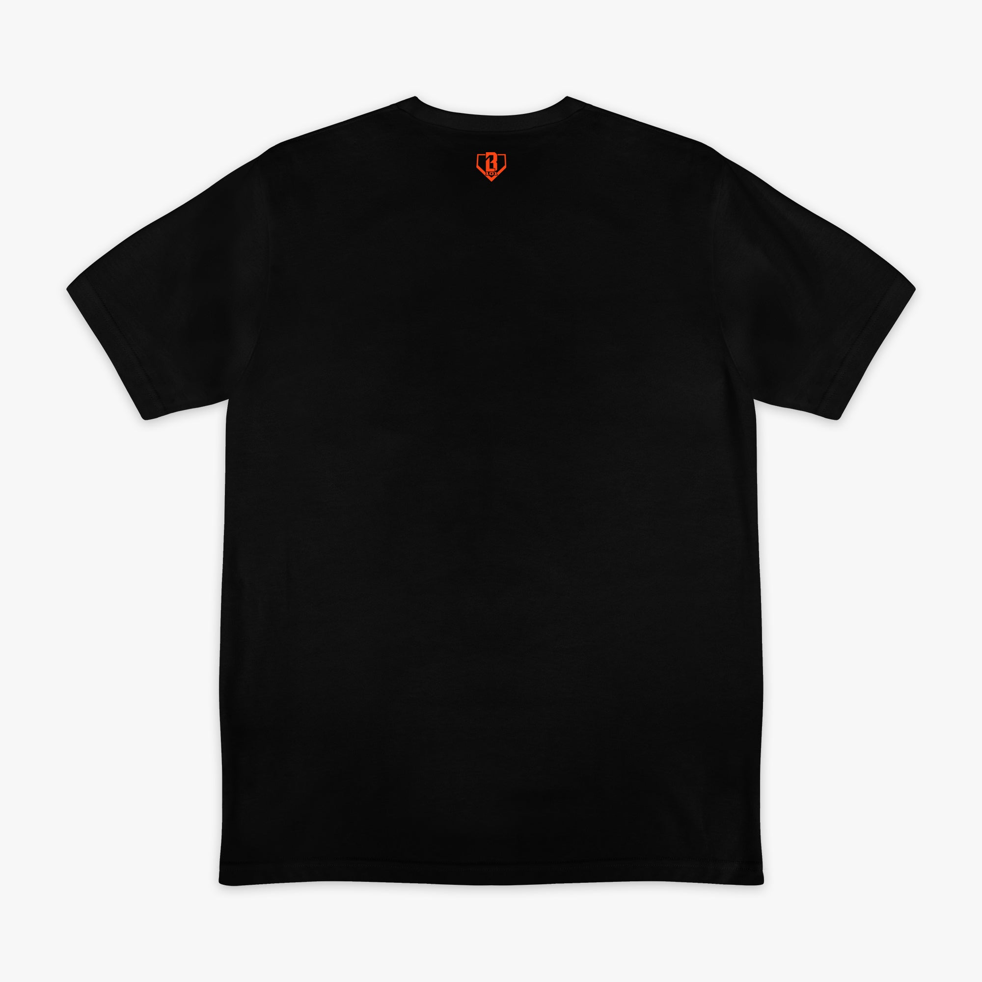 Black graphic tee with "Detroit Tigers Upside Down" design — back view