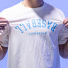 Upside Down Baseball Youth Tee - Cream/Light Blue