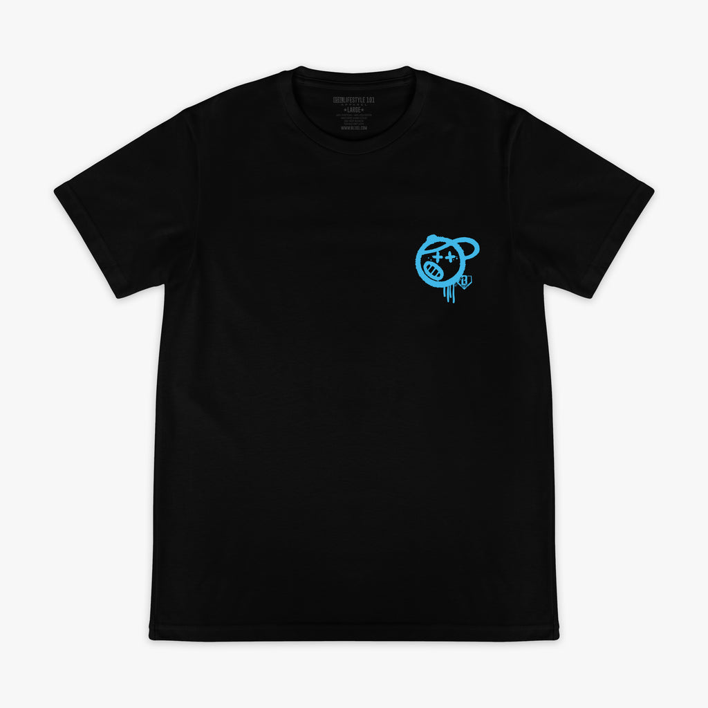 Vandal Tee - Black/Light Blue