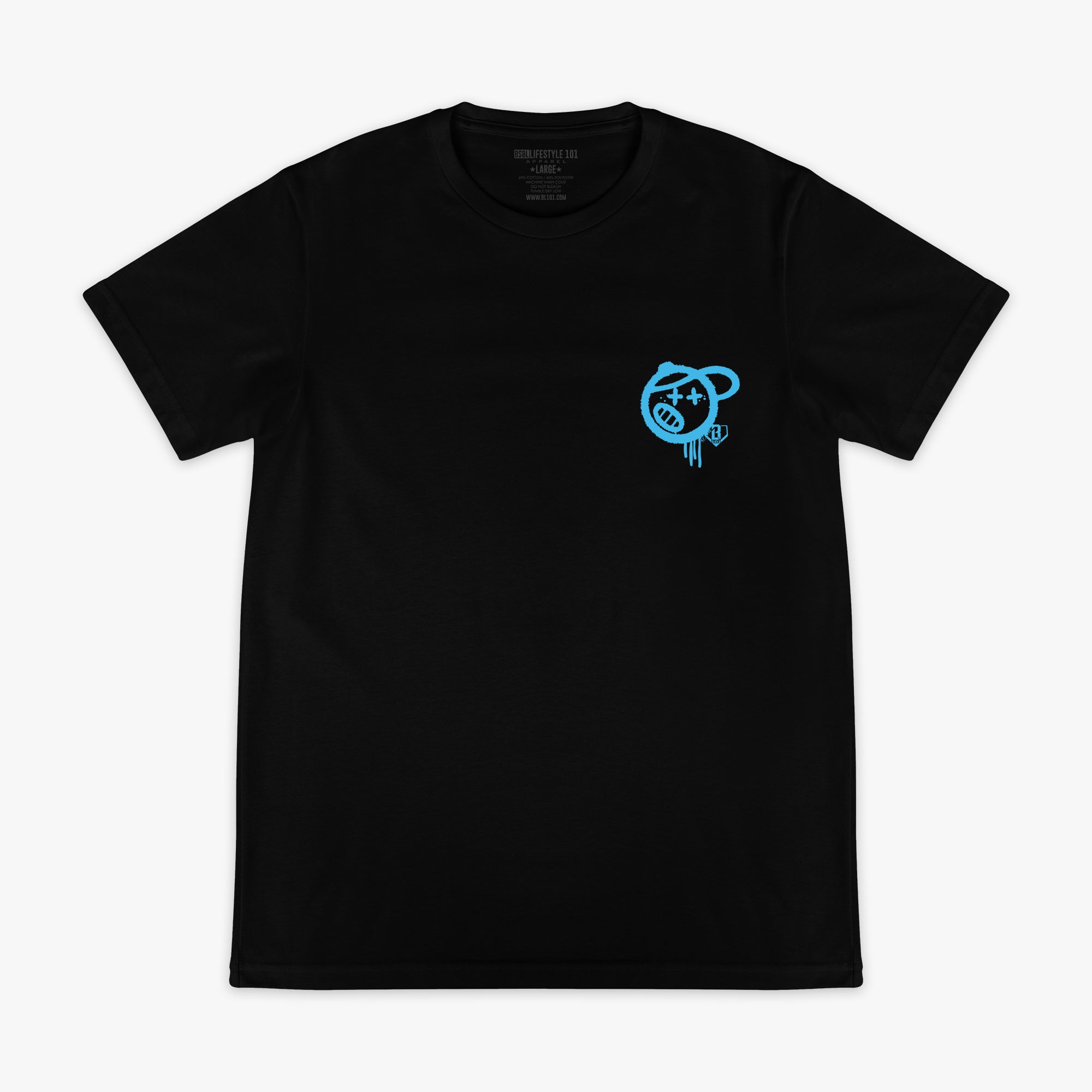 Vandal Tee - Black/Light Blue