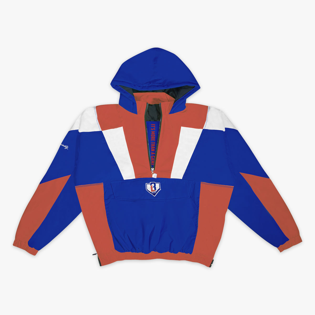Color Jacket Sign Colorblock Pullover Jacket - Red/White/Blue - Baseball Lifestyle 101