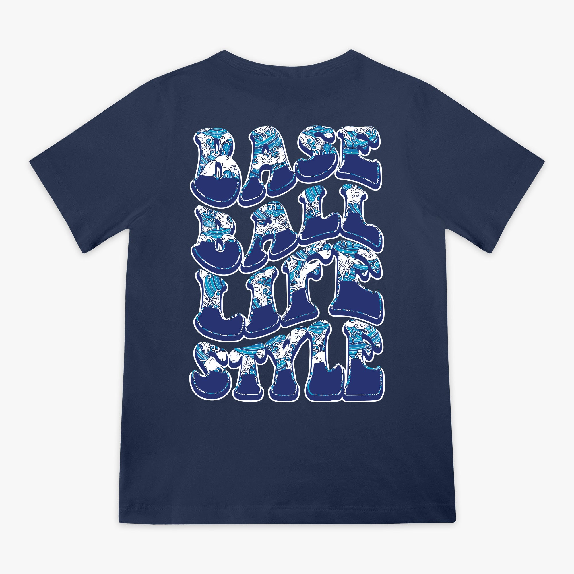 Wave Youth Tee - Navy - Baseball Lifestyle 101