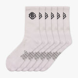 White Crew Performance Poly Socks 6-Pack 6