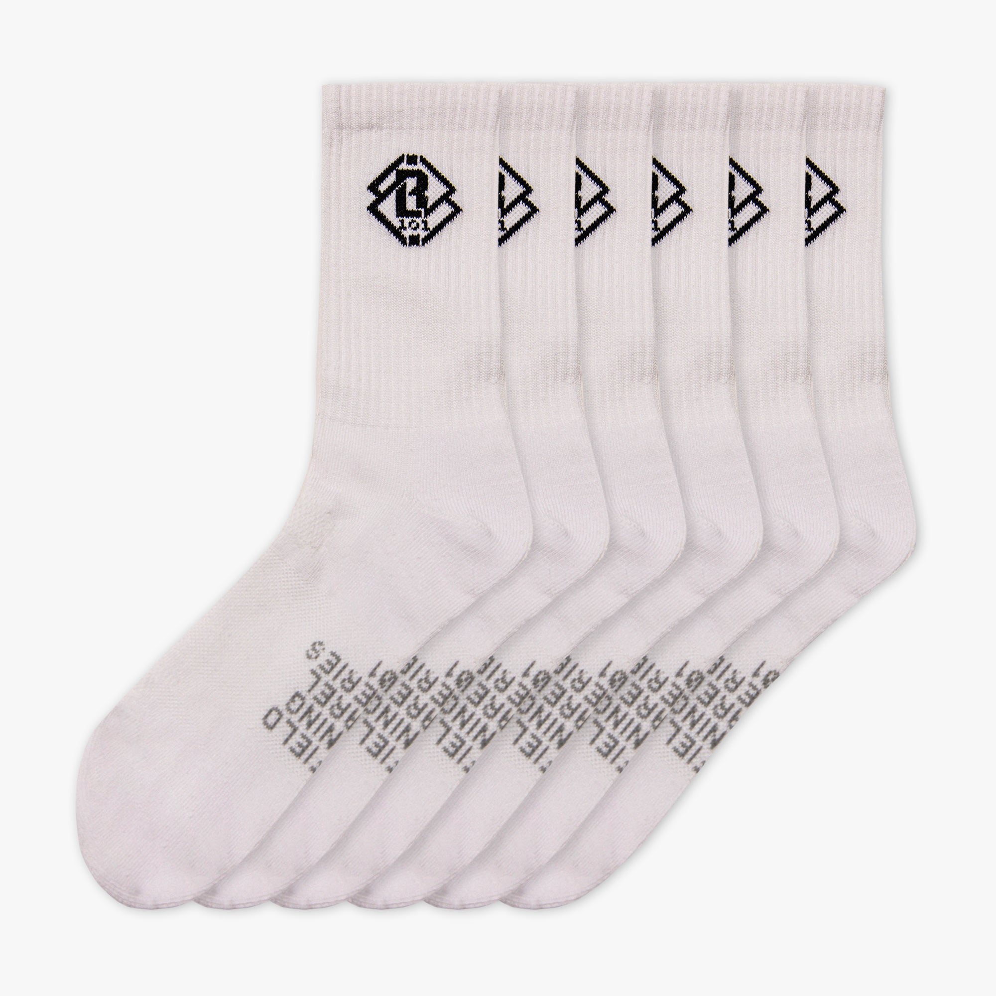 Crew Performance Poly Socks 6-Pack - White