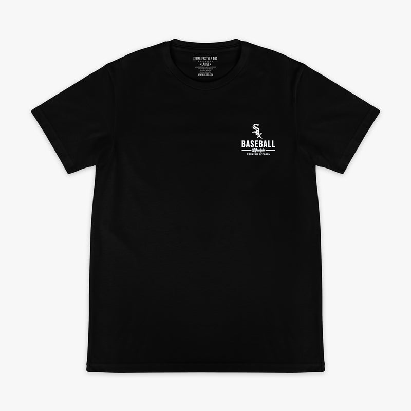Black graphic tee with "Chicago White Sox Ice Cream" design - front view