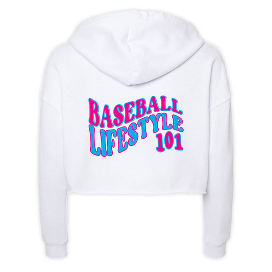 baseball lifestyle womens hoodie, crop top hoodie