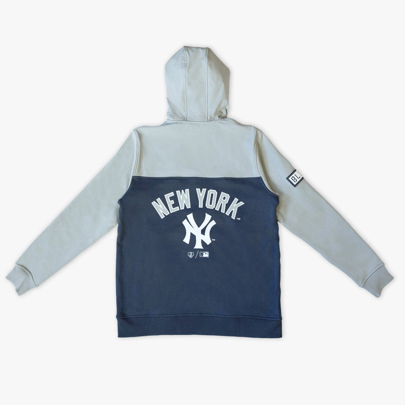 Navy New York Yankees Color Block quarter zip — back view