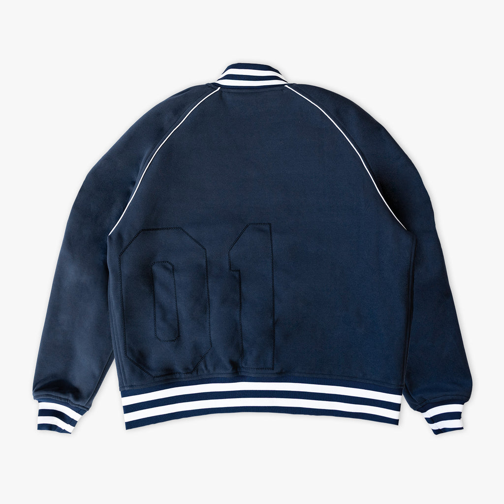 Navy New York Yankees Stadium bomber jacket — back view