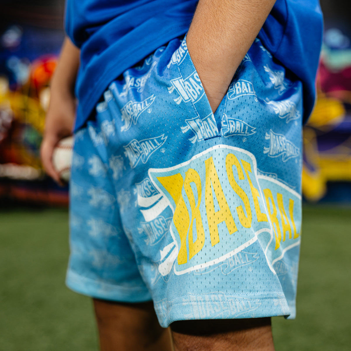 Pennant Gradient Youth Shorts - Blue