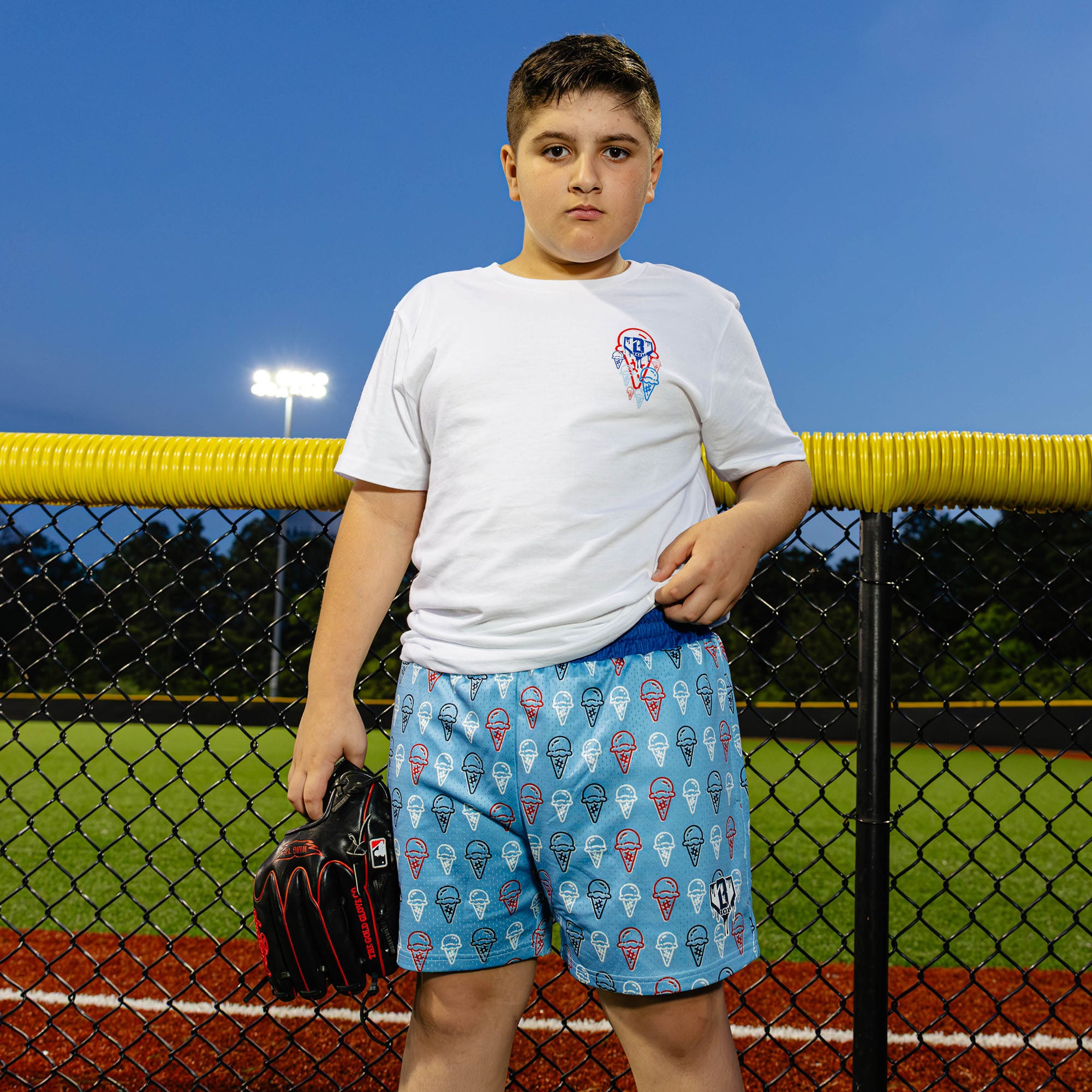 Scoops Ice Cream Youth Shorts - Light Blue - Baseball Lifestyle 101
