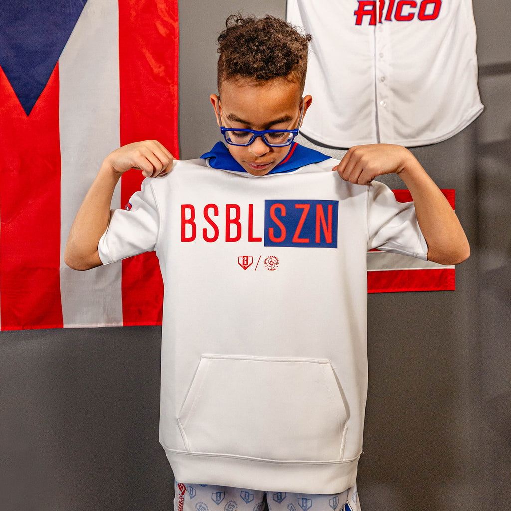 BSBL-SZN Youth Short Sleeve Hoodie V3 - Puerto Rico