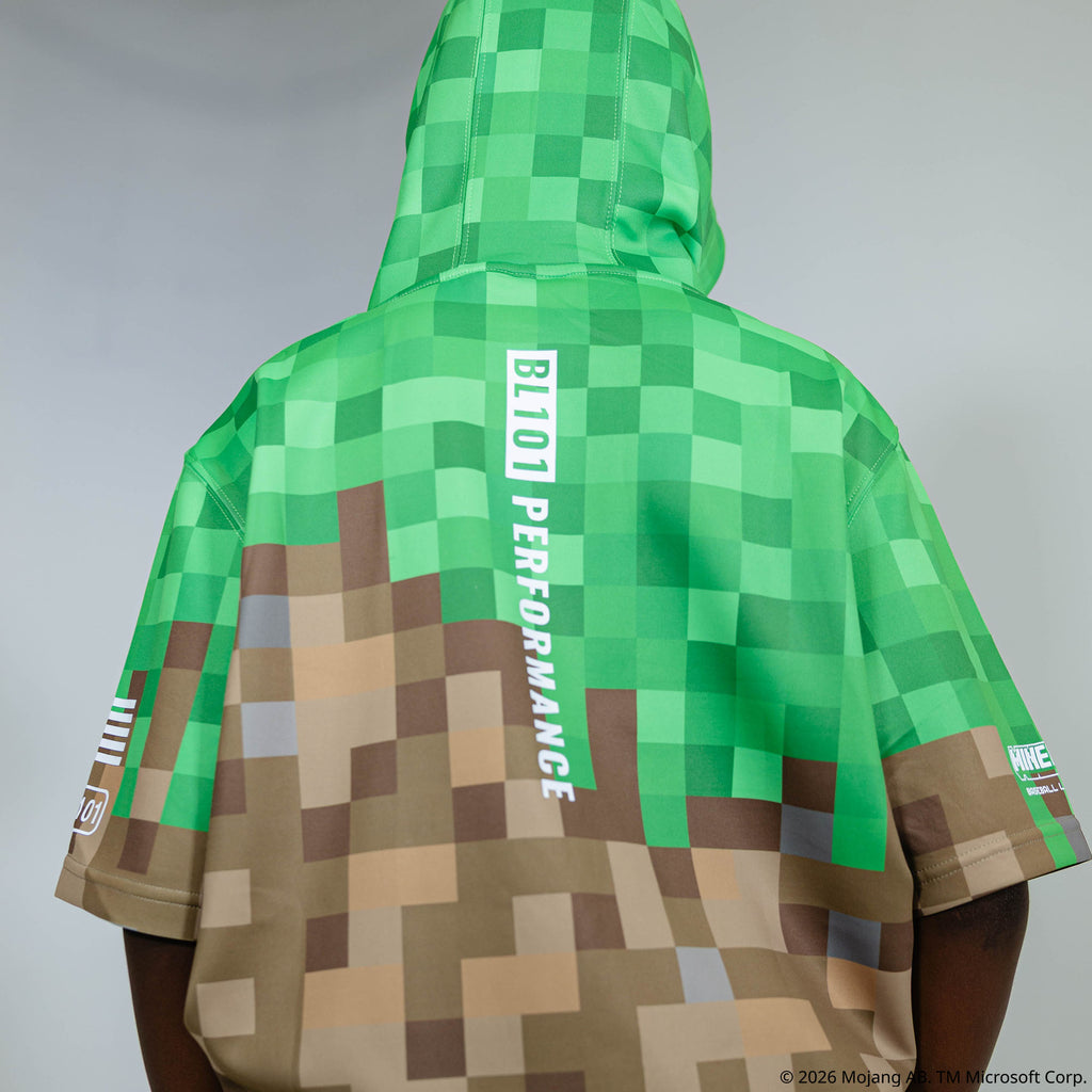 BL101 X Minecraft BSBL-SZN V3 Short Sleeve Youth Hoodie - Grass Block