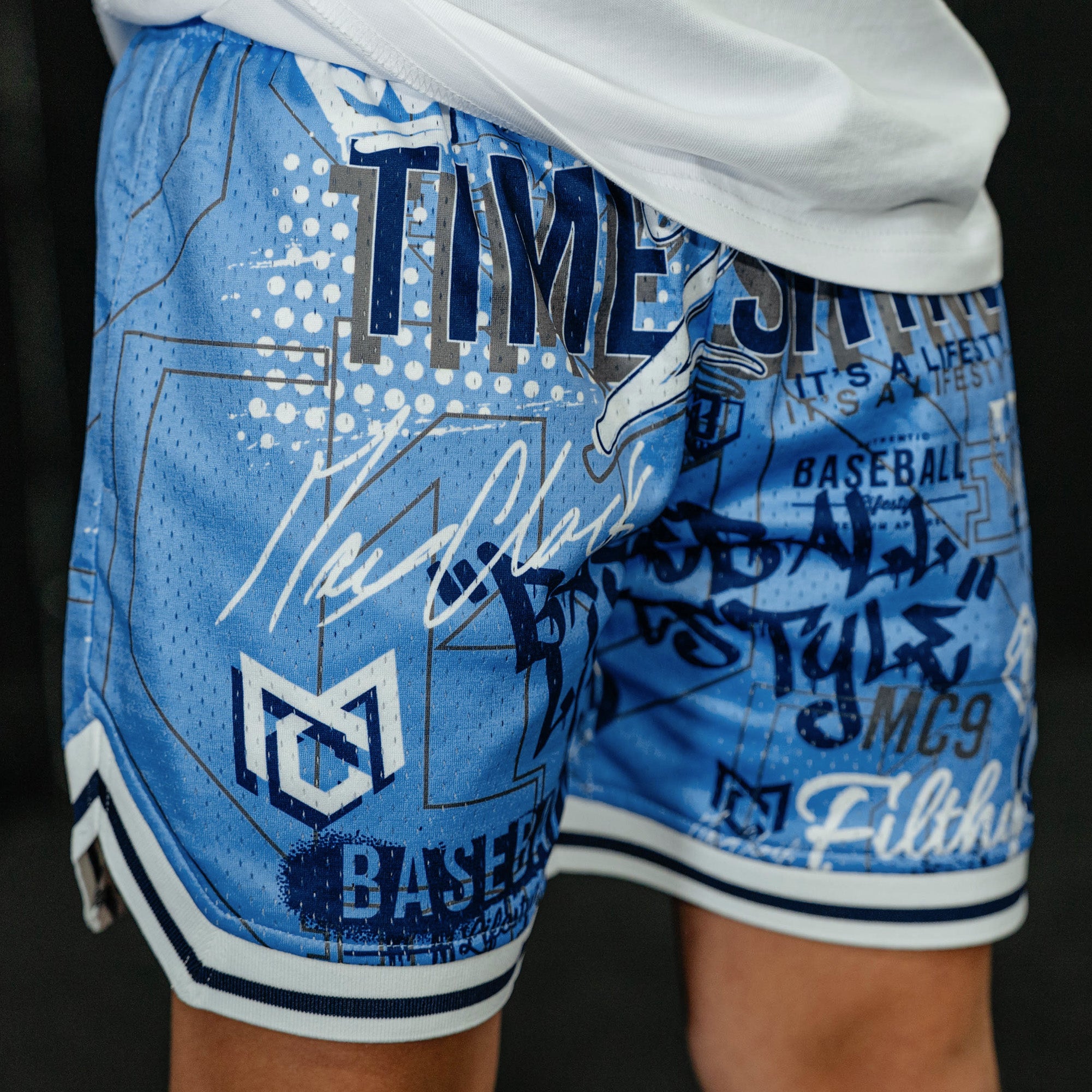 Time 2 Shine Icons Youth Court Shorts - Blue