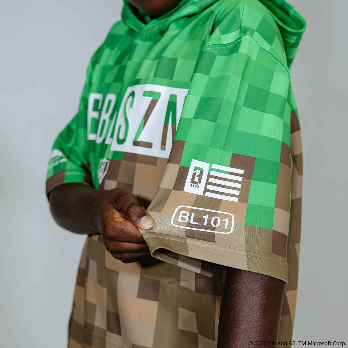 BL101 X Minecraft BSBL-SZN V3 Short Sleeve Youth Hoodie - Grass Block