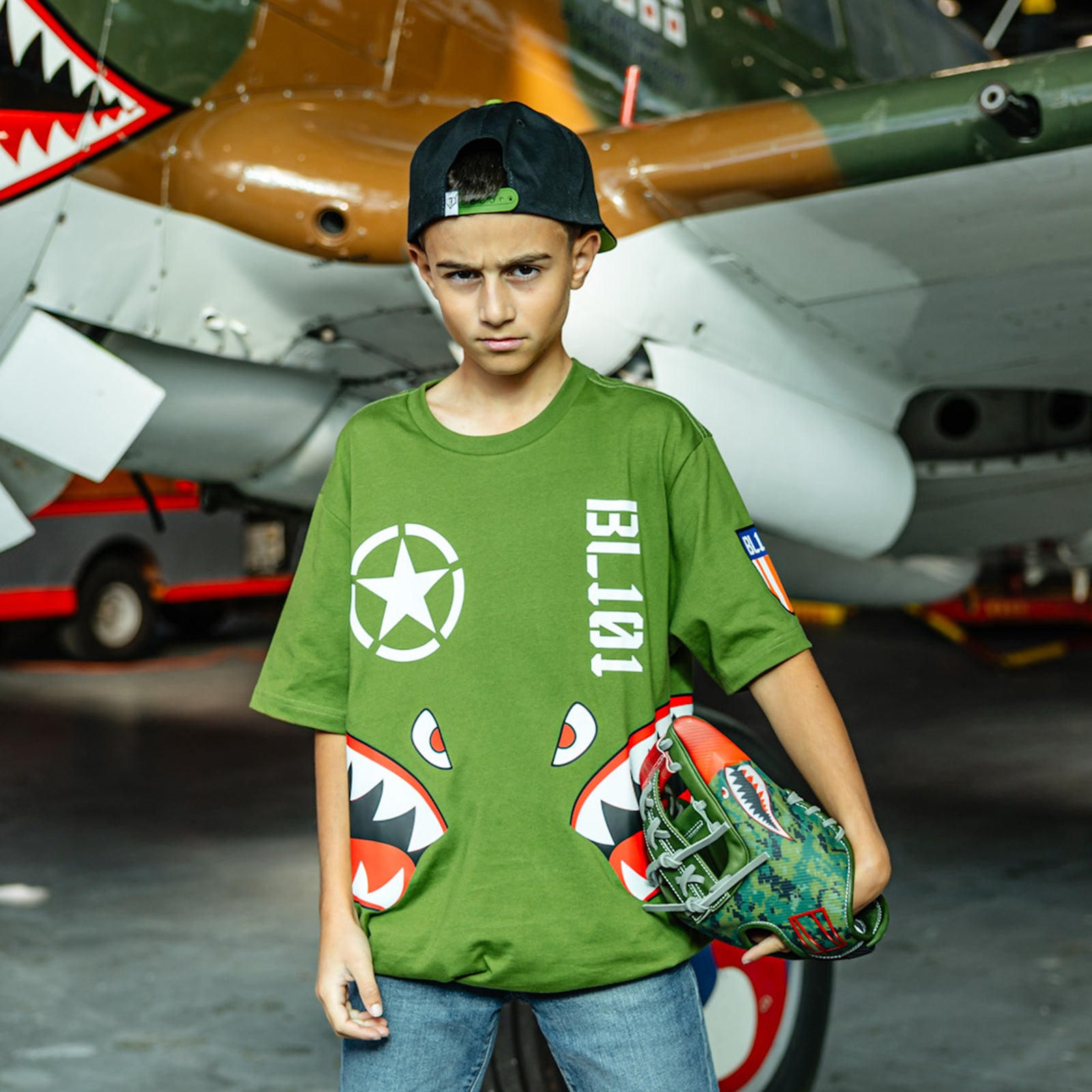 Unit 101 Youth Tee Army Green Baseball Lifestyle 101