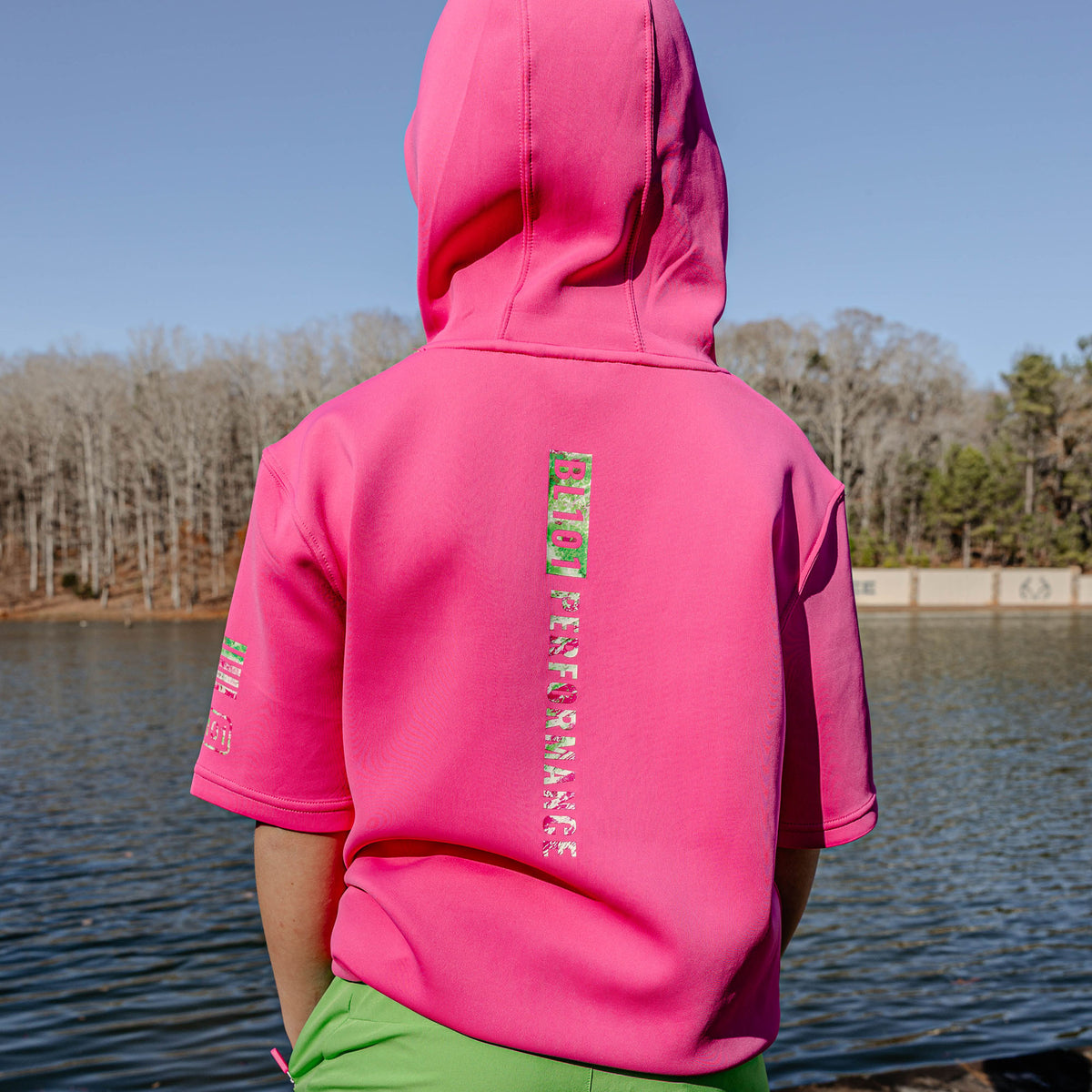 Bl101 Performance Realtree BSBL-SZN Short Sleeve Youth Hoodie V3 - Pink/Aspect-Pink ...