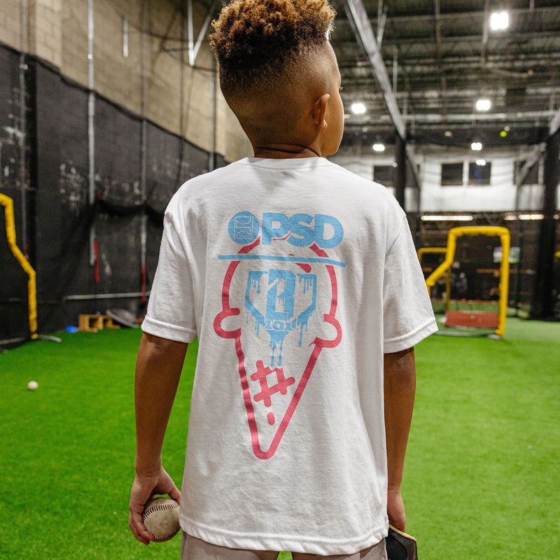 BL 101 X PSD Scoops Youth Tee - White