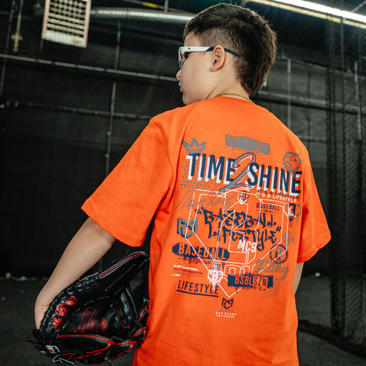 Max Clark Youth Tee - Orange - Baseball Lifestyle 101