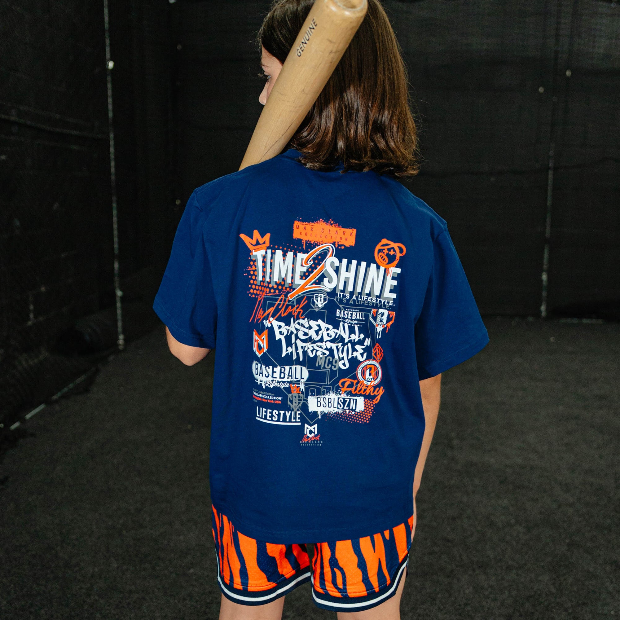 Max Clark Tiger Youth Court Shorts - Orange