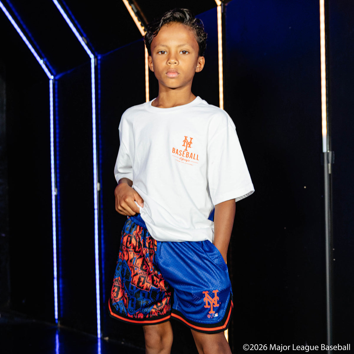 New York Mets Sticker Youth Court Shorts