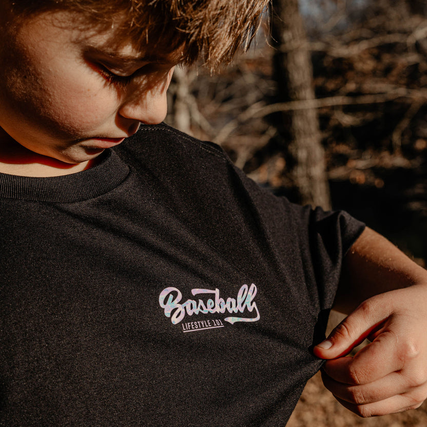 Realtree Established Youth Tee - Black/Aspect-Lavender - Baseball ...