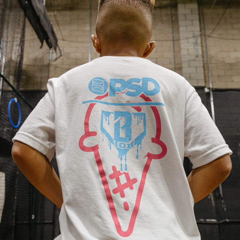 BL 101 X PSD Scoops Youth Tee - White