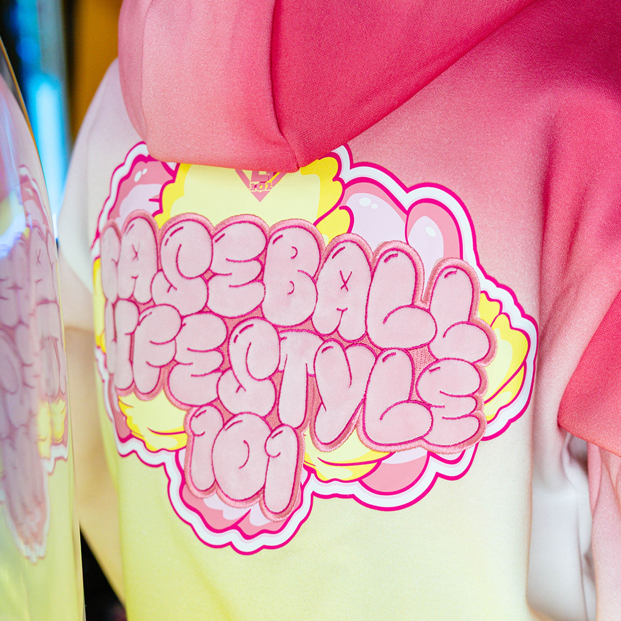 Youth model wearing Cotton Candy Pink Lemonade youth hoodie
