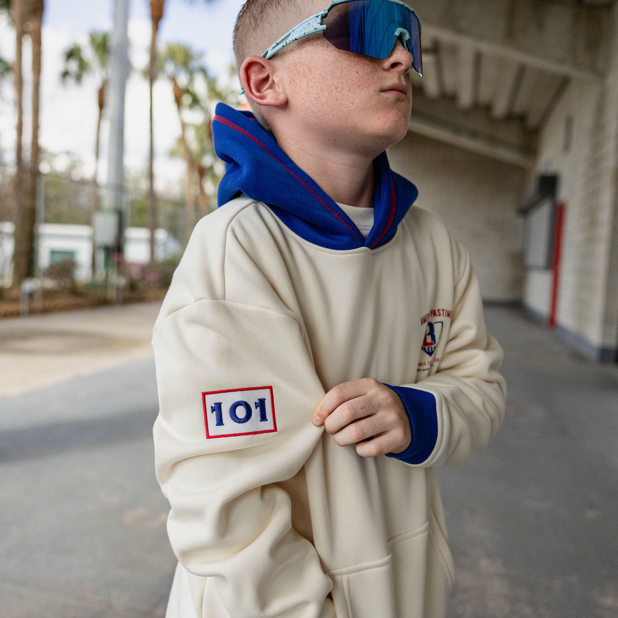 hoodie goggles Stadium Youth Hoodie Bone | Youth | YS