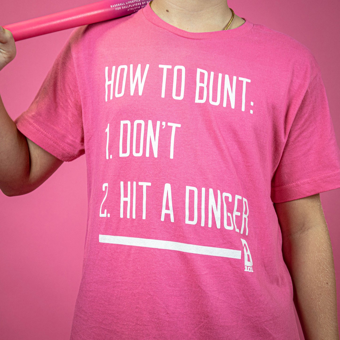 How to Bunt Youth Tee - Pink/White