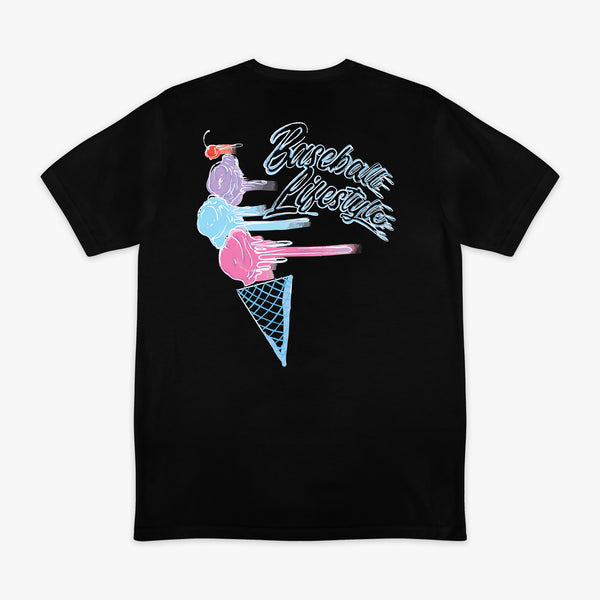 Fastball Scoops Tee - Black - Baseball Lifestyle 101