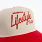 Signature Snapback Hat - Khaki/Red