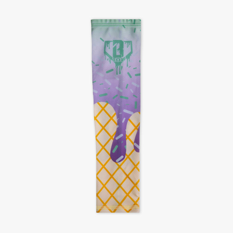 Adult model wearing ice Cream Arm Sleeve Galaxy Grape sleeve