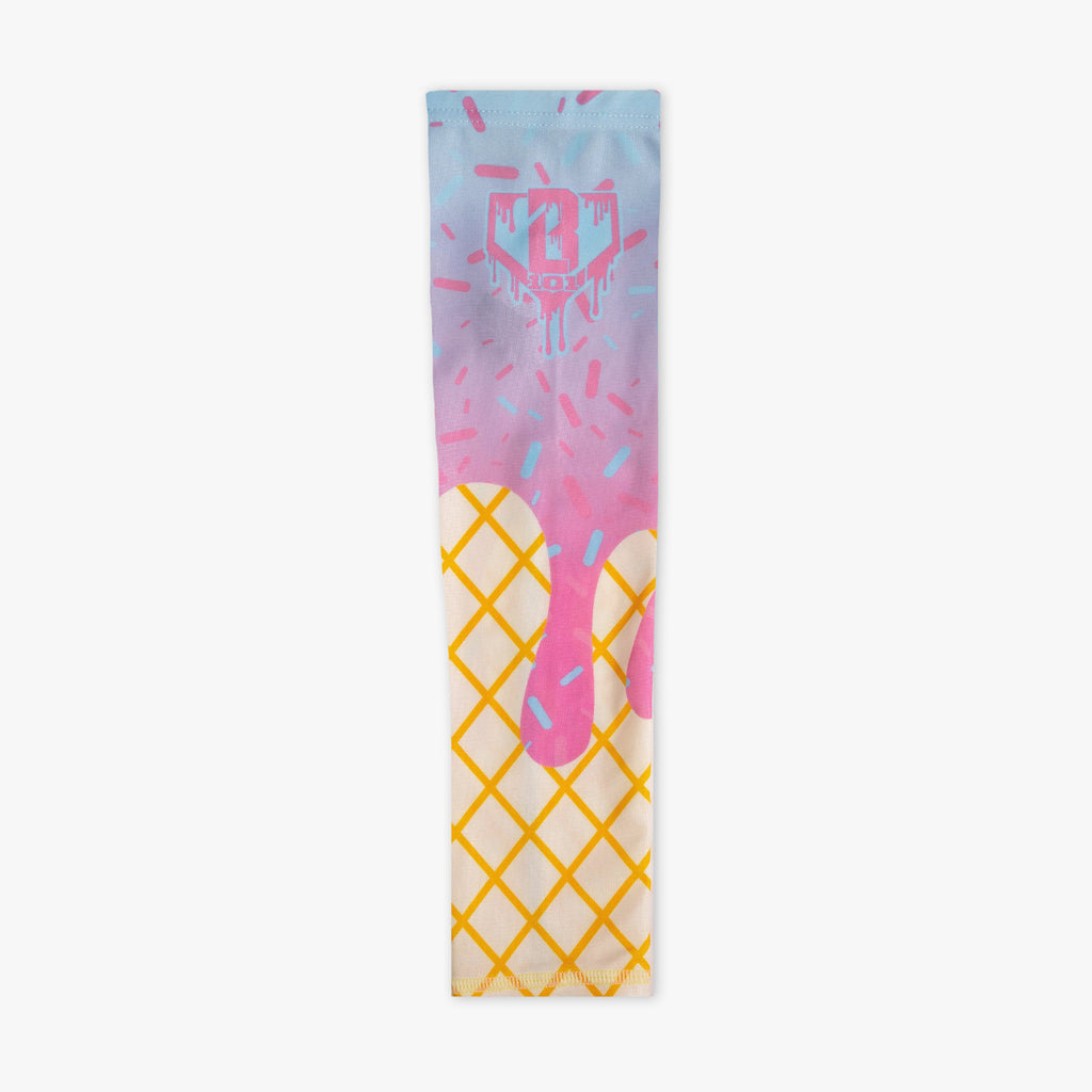 Youth model wearing ice Cream Arm Sleeve Frosted youth sleeve