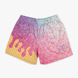 Youth model wearing ice Cream Frosted youth shorts