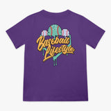Youth model wearing ice Cream Galaxy Grape youth graphic tee