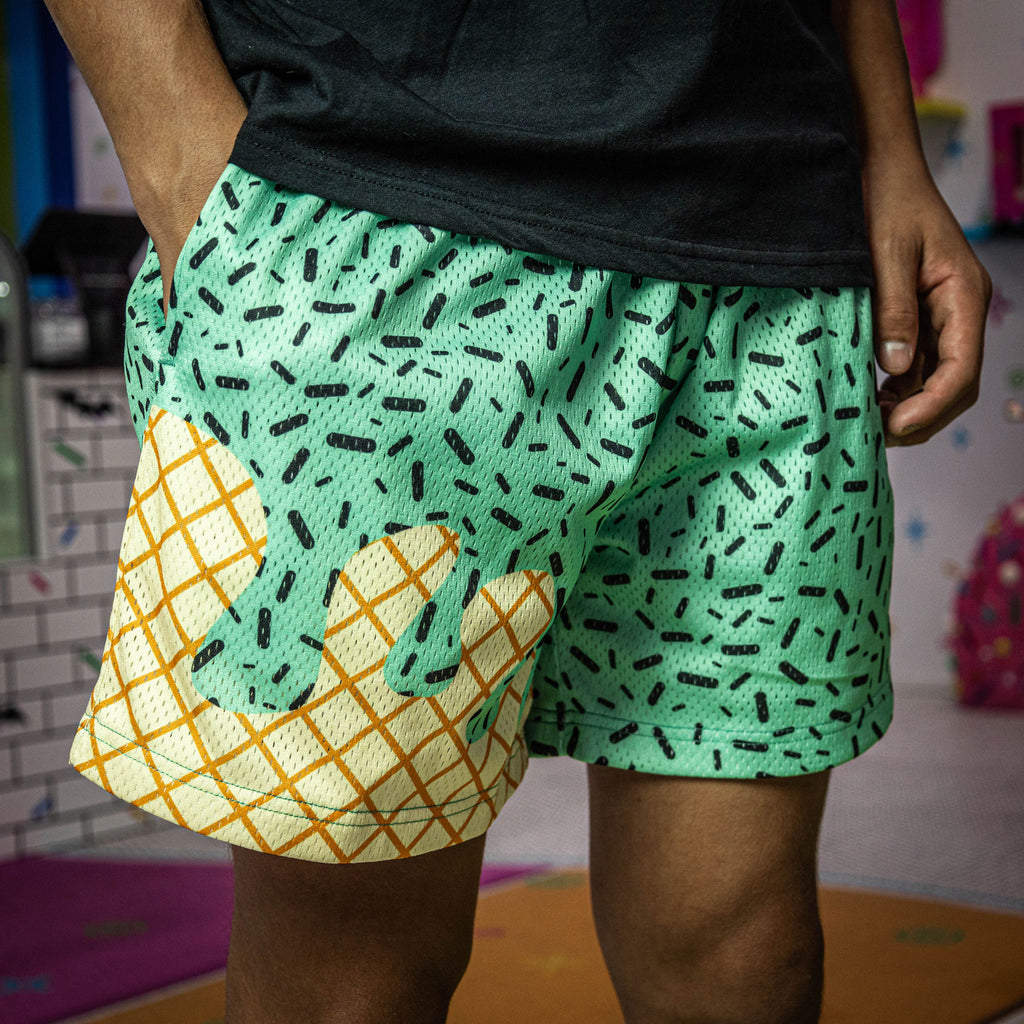 Mint baseball drip shorts, baseball frozen ropes