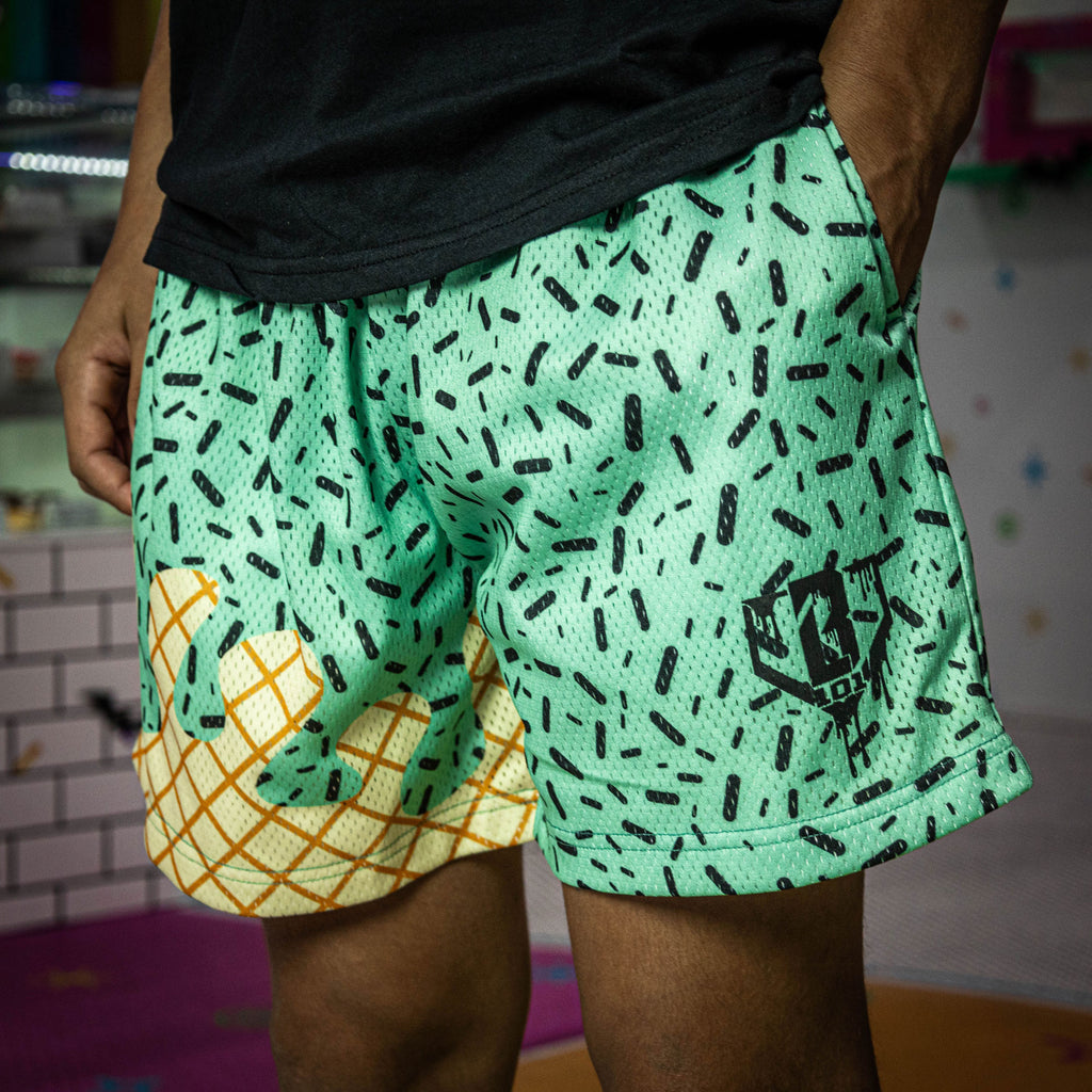 Mint baseball shorts, baseball drip shorts