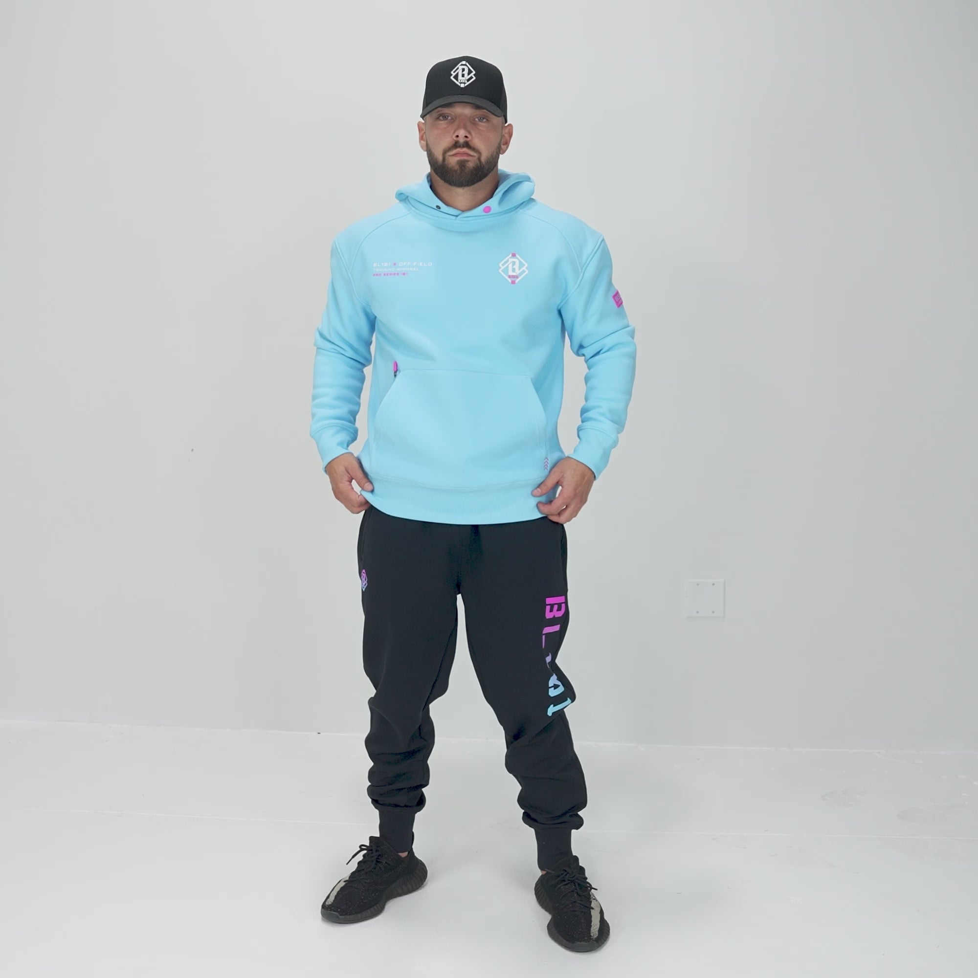 Diamond Relaxed Fit Joggers - Black/Cotton Candy