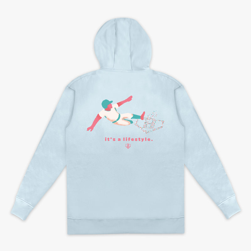 Youth model wearing hoodie with "Safe N Sweet" design