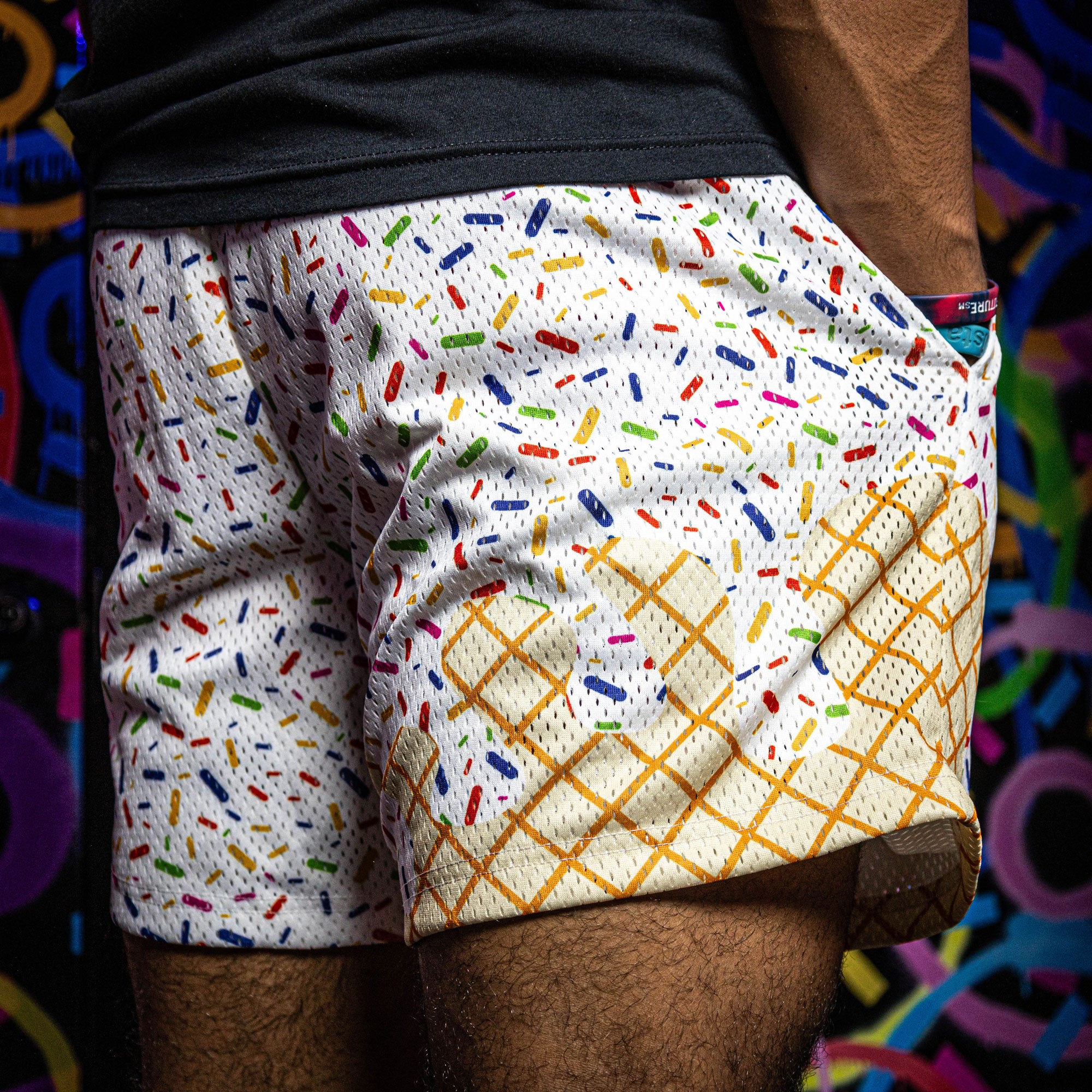 mesh baseball shorts, vanilla frozen ropes
