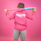 pink baseball hoodie