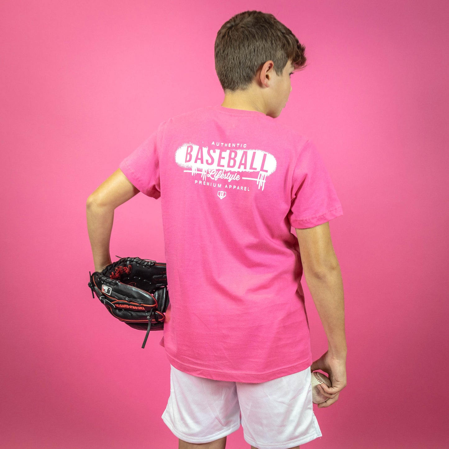 pink baseball tshirt, pink baseball tee